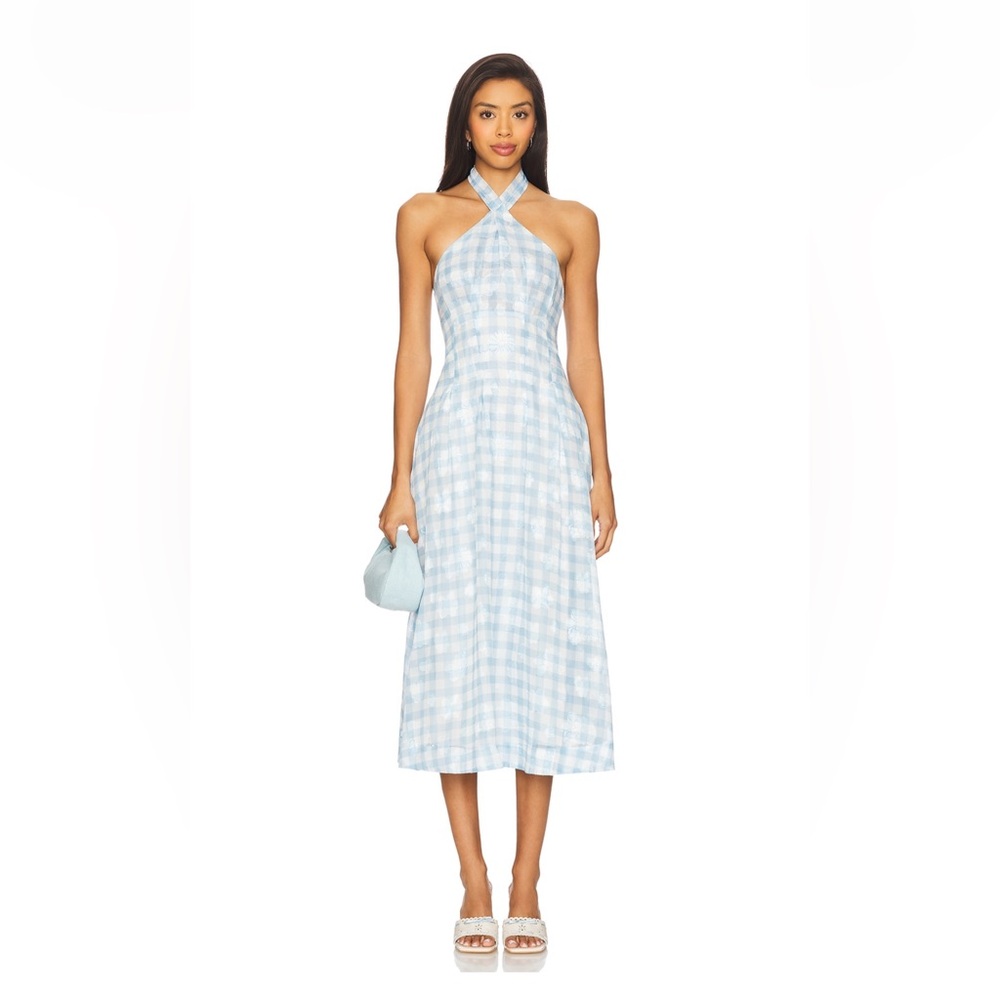 For Love & Lemons Claudette Gingham Midi Dress